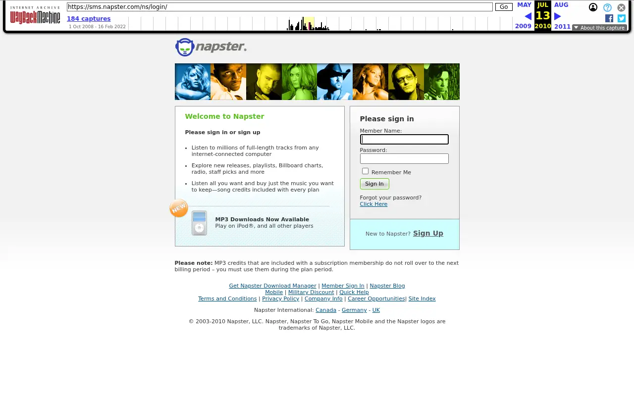 napster.com in 2010