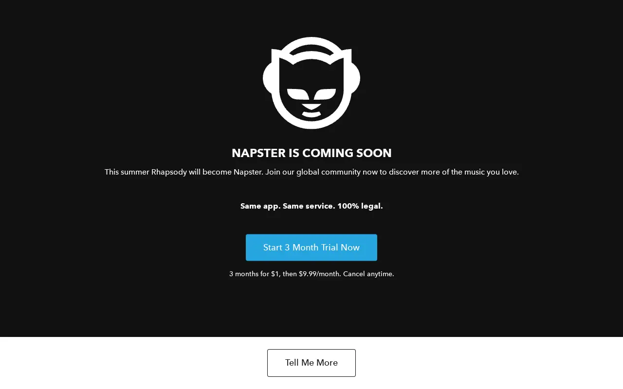 napster.com in 2016