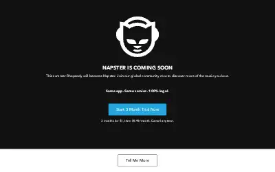 napster.com in 2016