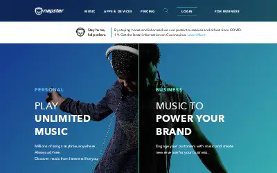 napster.com in 2020
