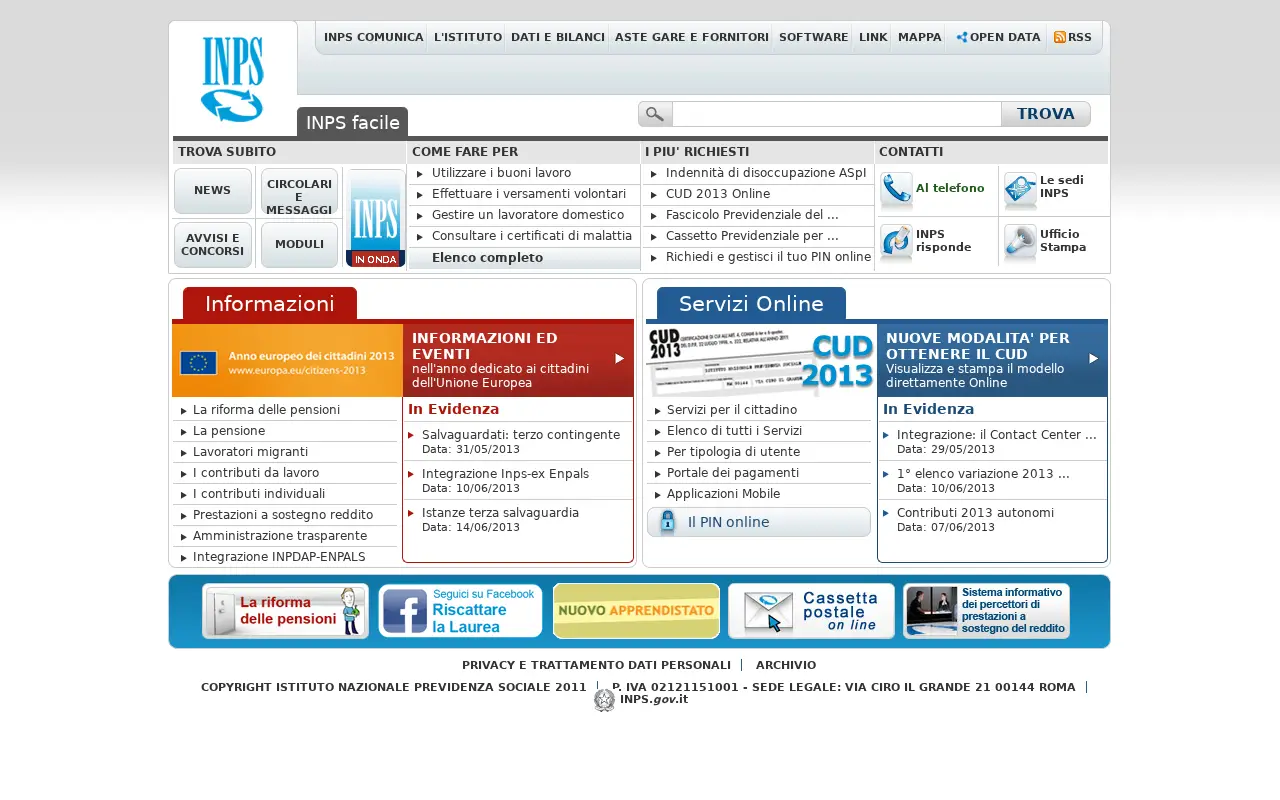 inps.it in 2013