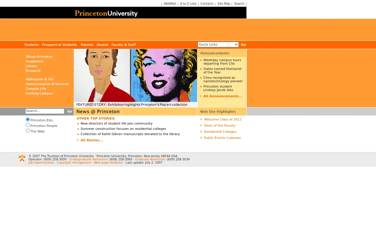princeton.edu in 2007