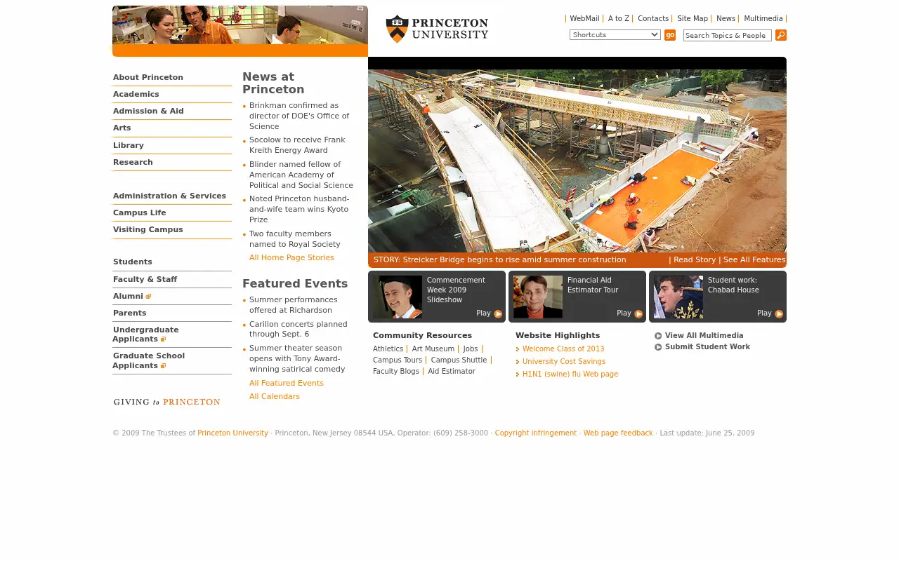 princeton.edu in 2009