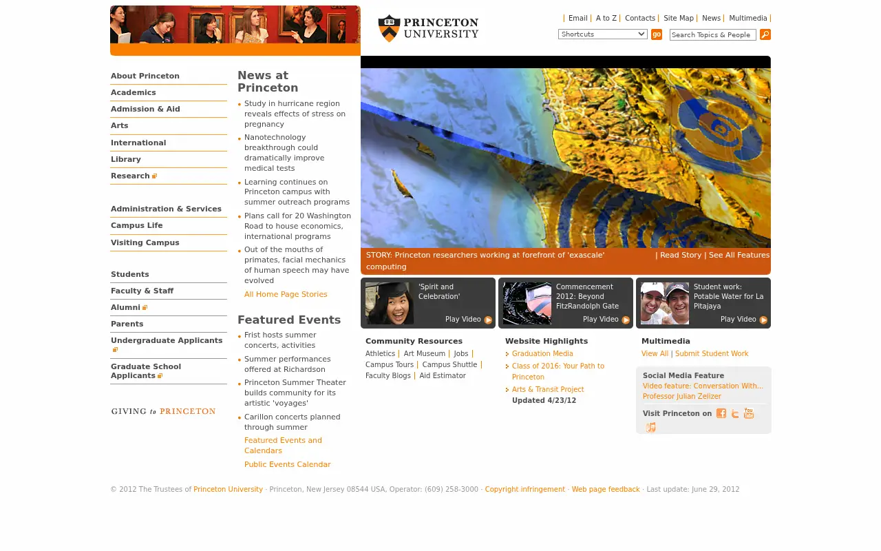 princeton.edu in 2012