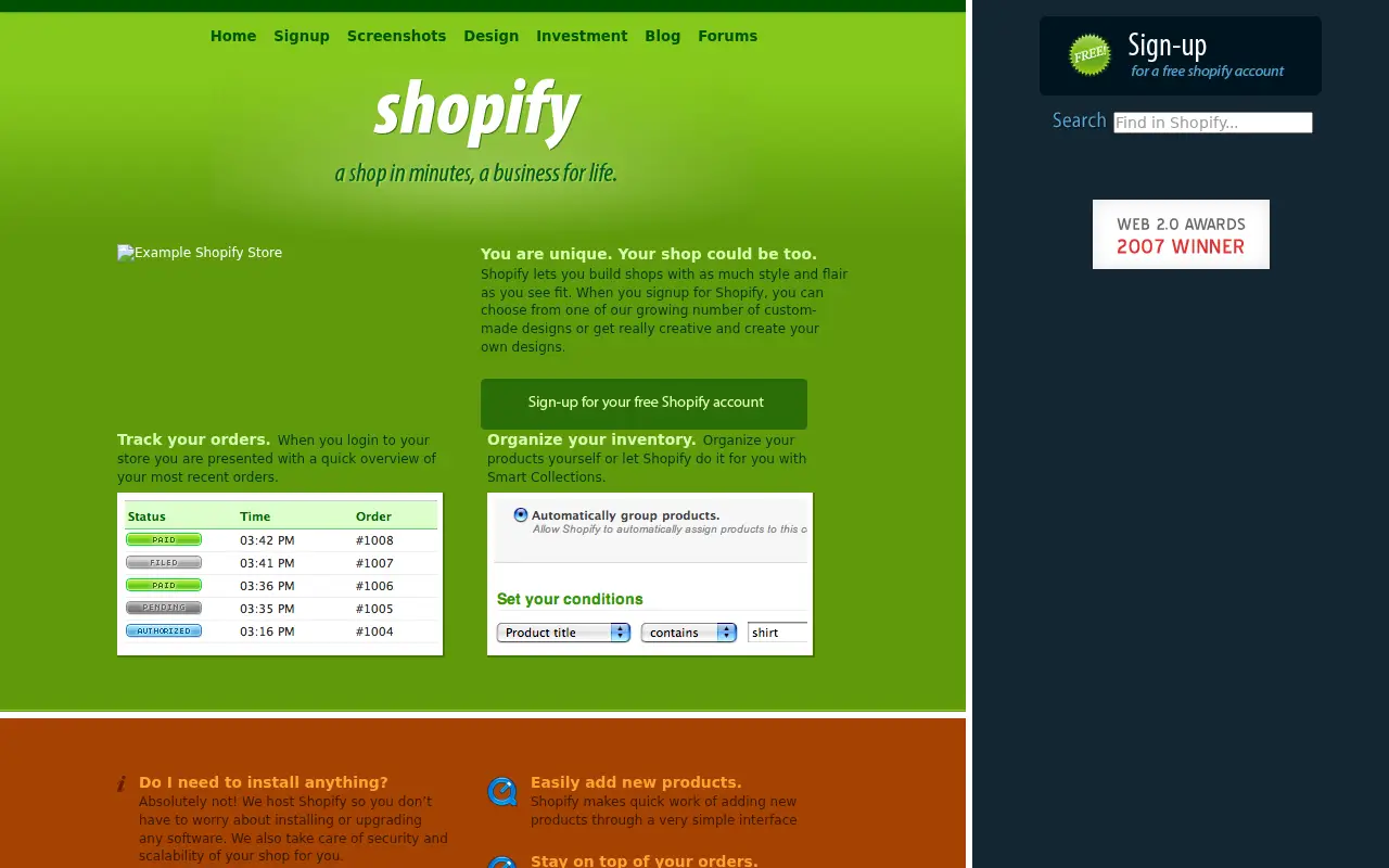 shopify.com on June 28, 2007