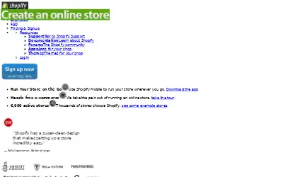 shopify.com in 2010
