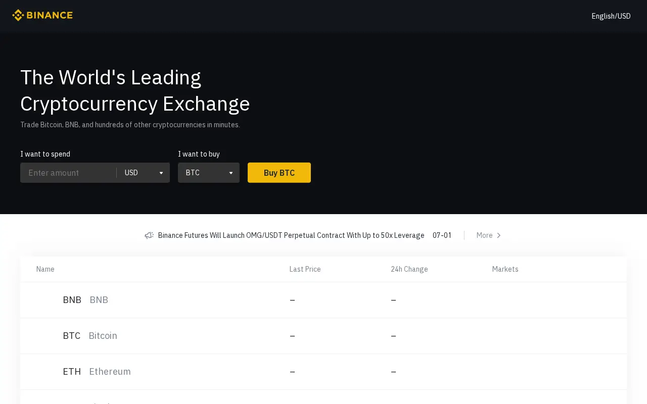 binance.com in 2020