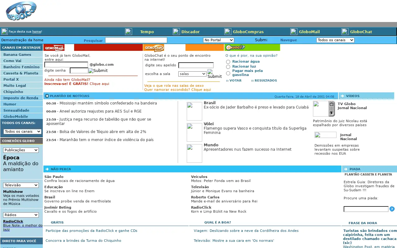 globo.com in 2001