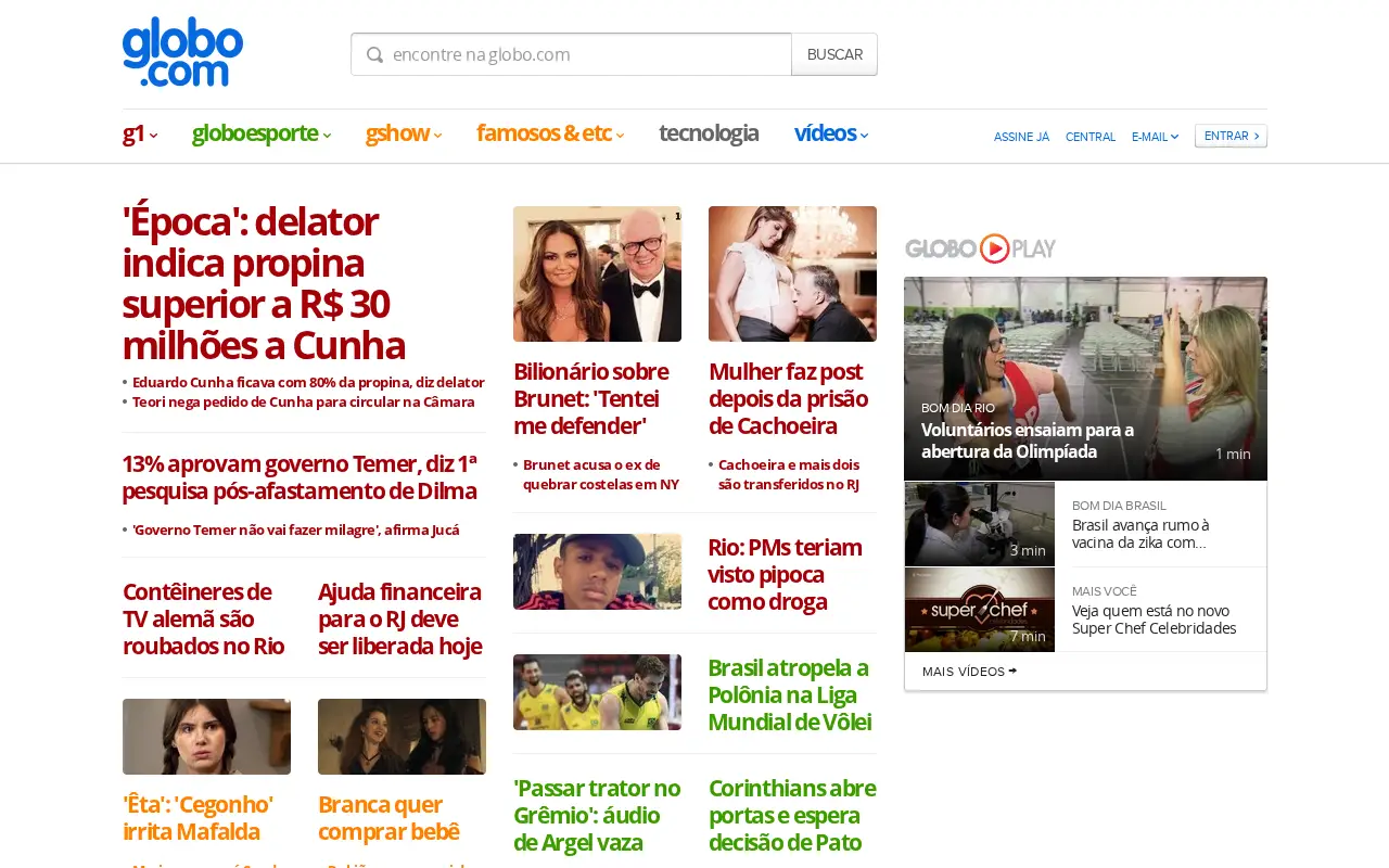 globo.com in 2016