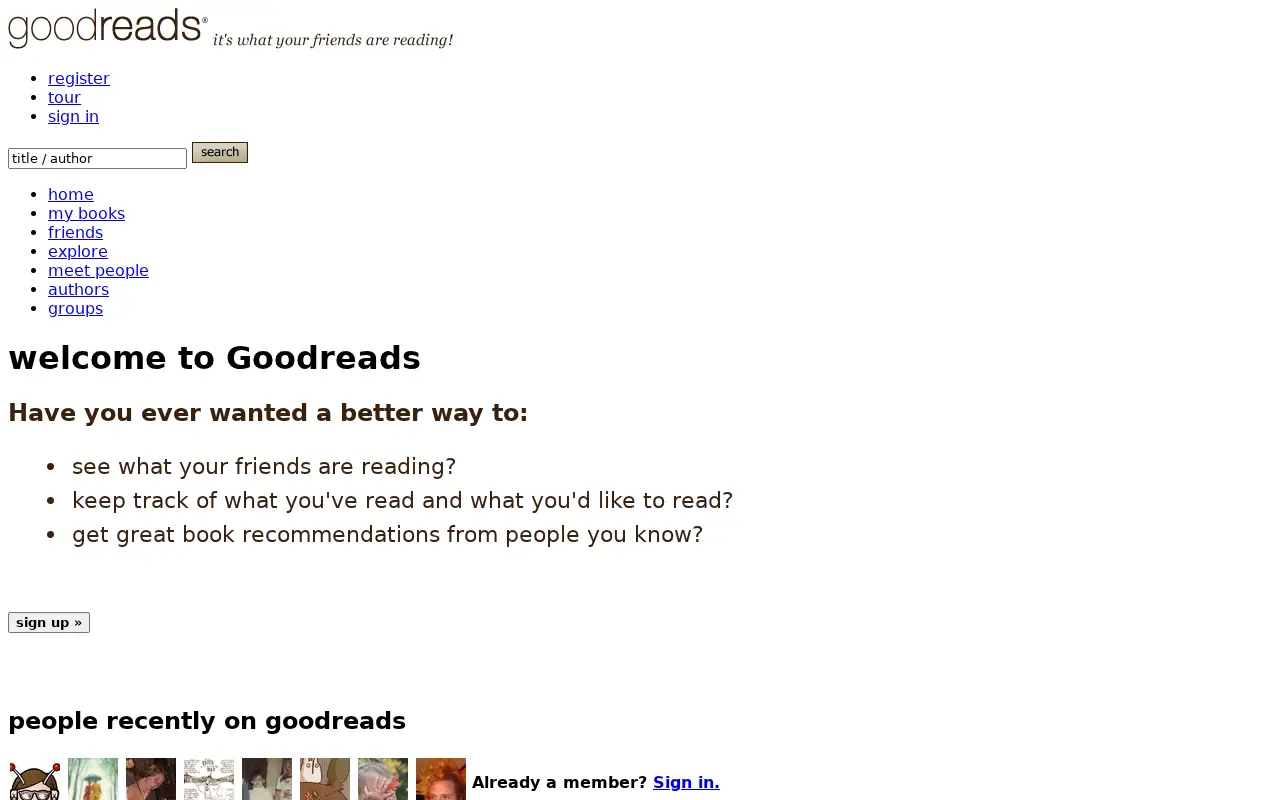 goodreads.com in 2008