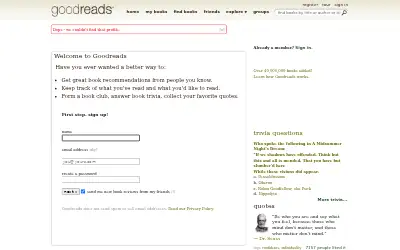 goodreads.com in 2009