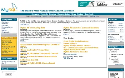 mysql.com in 2002