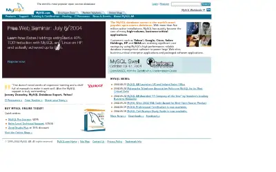 mysql.com in 2004
