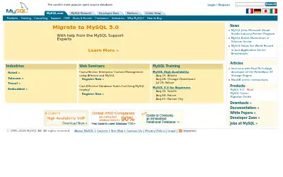 mysql.com in 2006