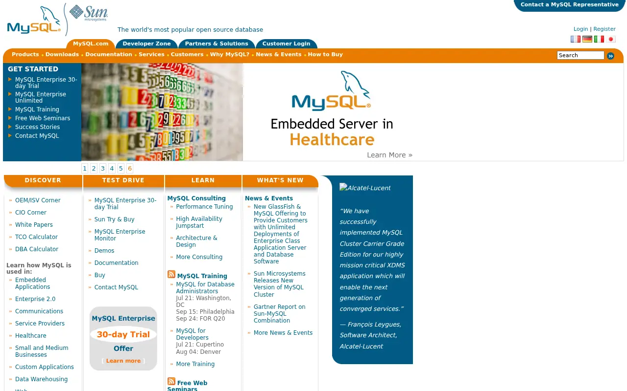 mysql.com in 2008