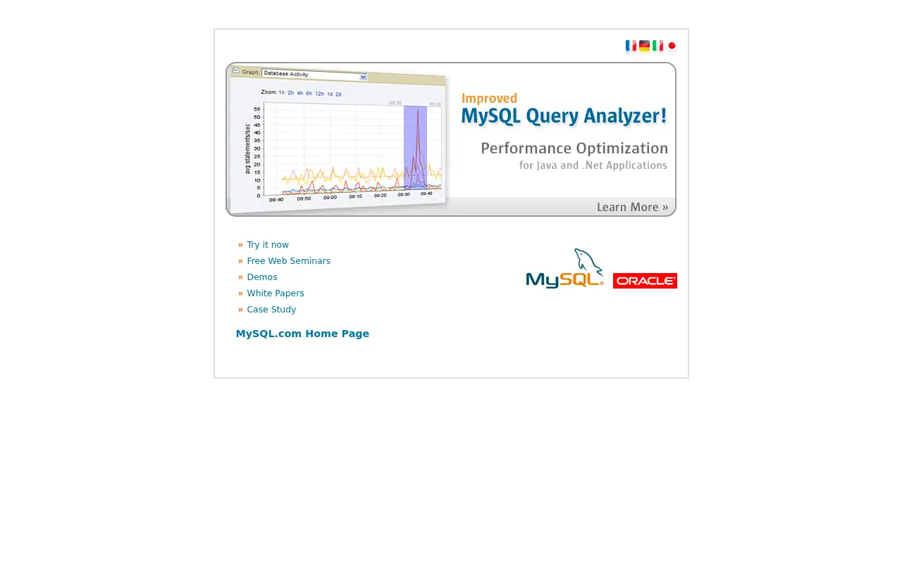 mysql.com in 2010
