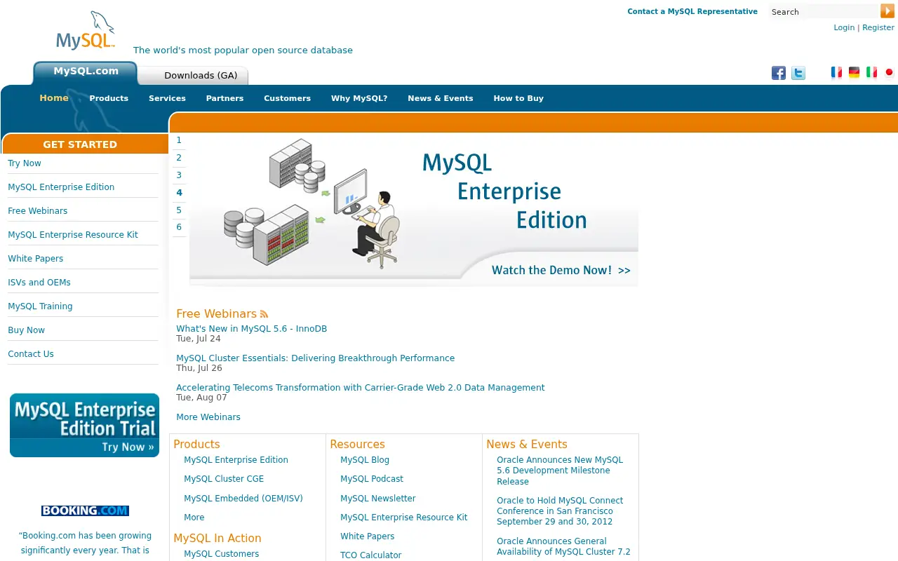 mysql.com in 2012
