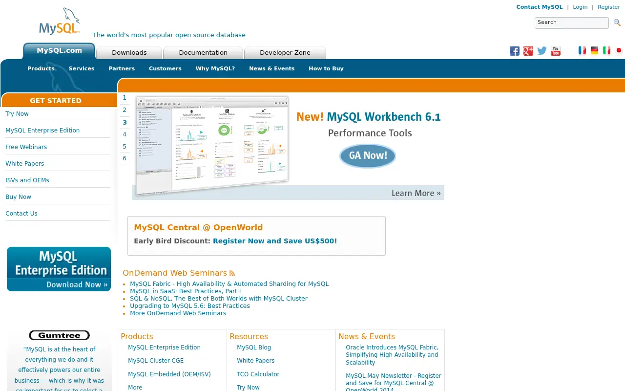 mysql.com in 2014