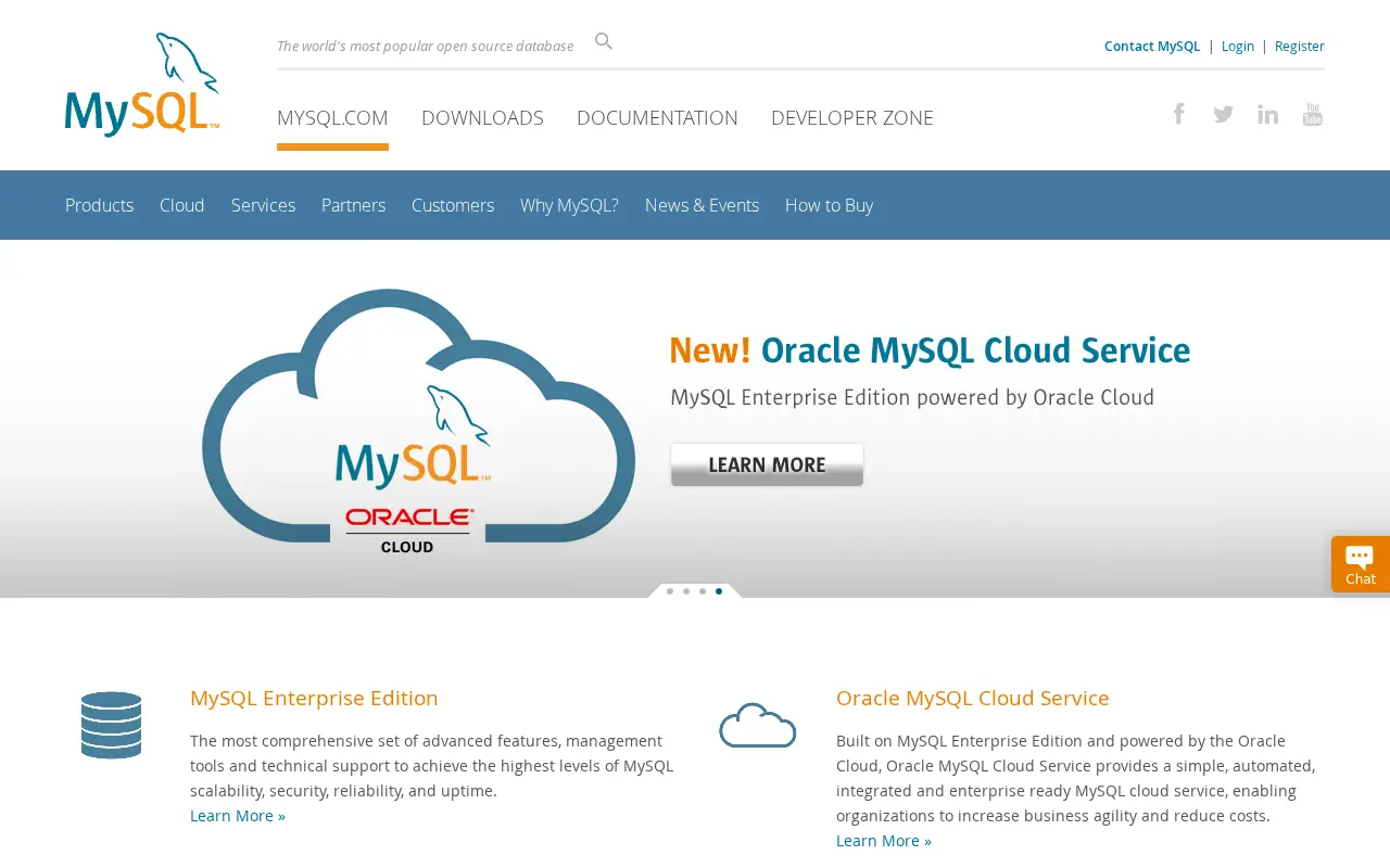 mysql.com in 2019