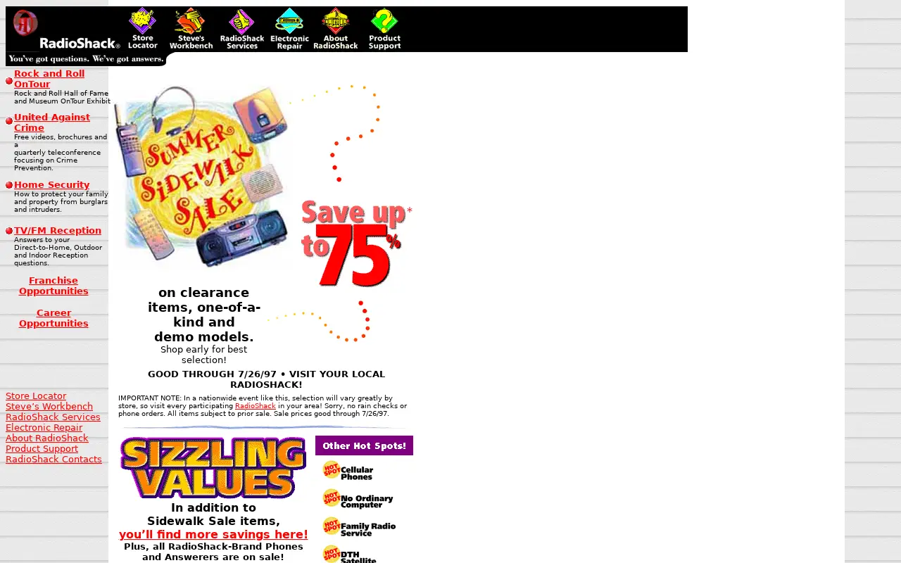 radioshack.com in 1997