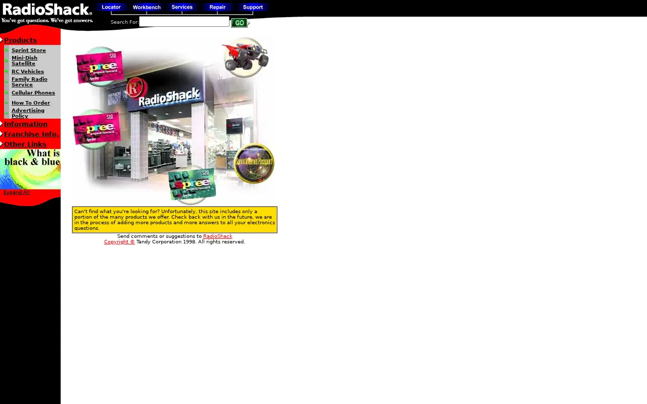 radioshack.com in 1998