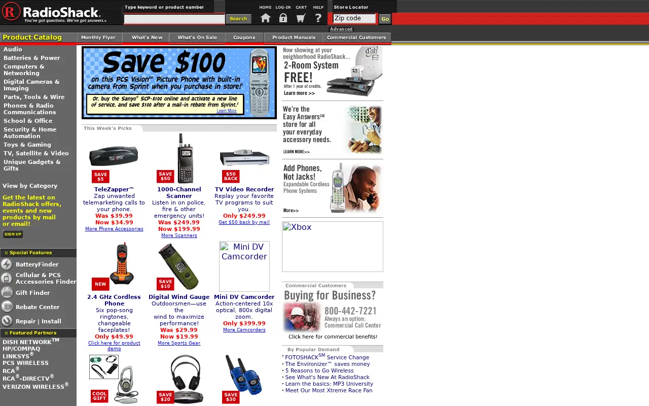 radioshack.com in 2003