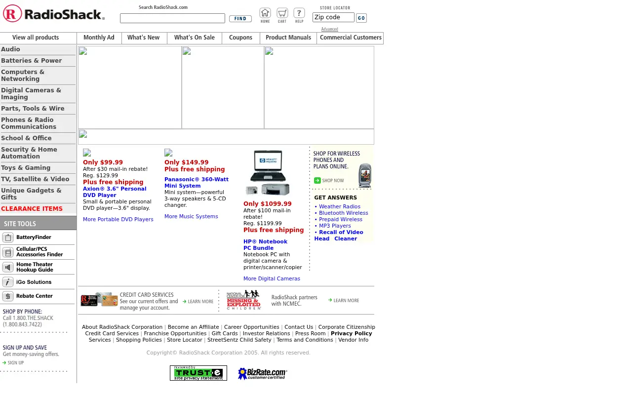 radioshack.com in 2005