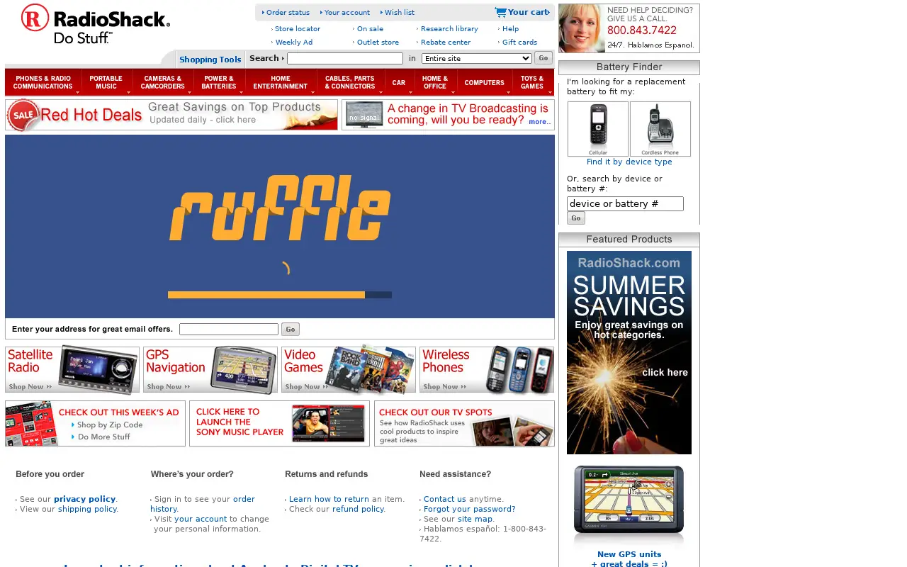 radioshack.com in 2008