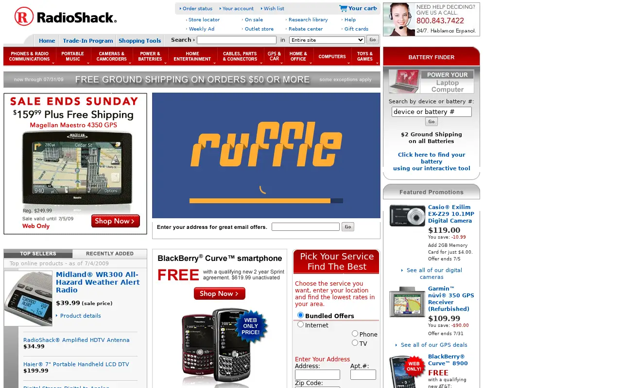 radioshack.com in 2009