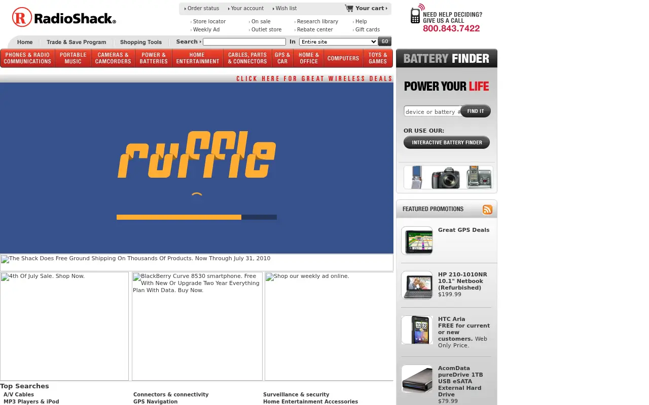 radioshack.com in 2010