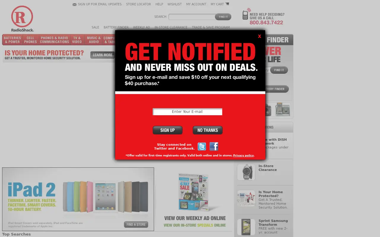 radioshack.com in 2011