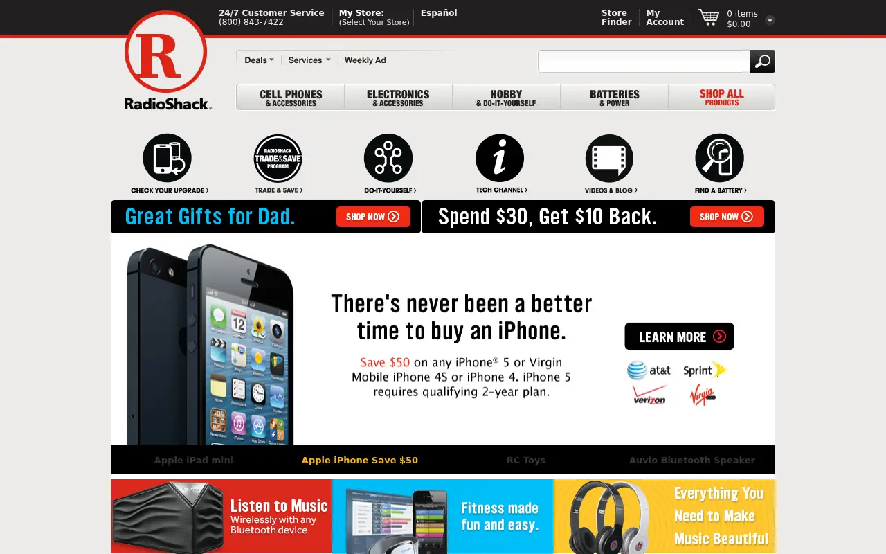 radioshack.com in 2013