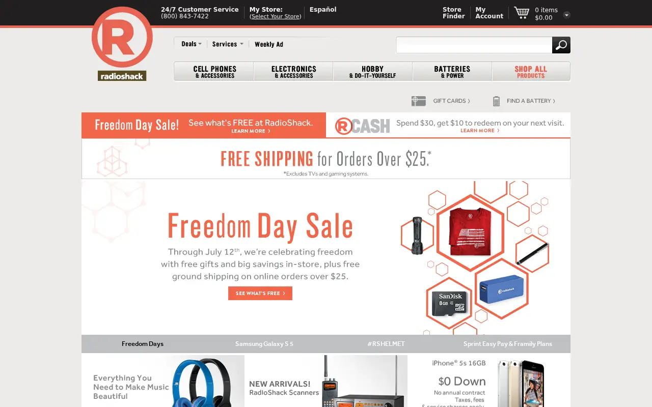 radioshack.com in 2014