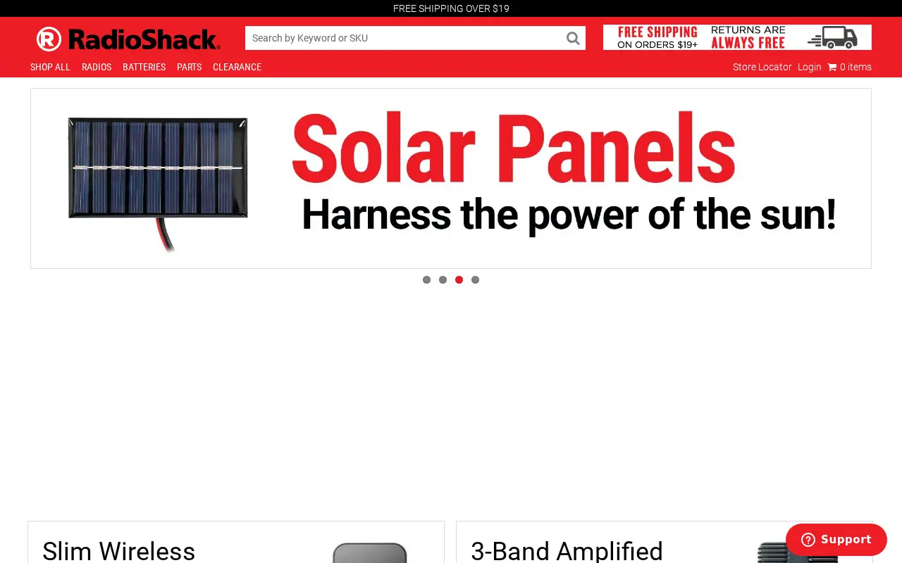 radioshack.com in 2018