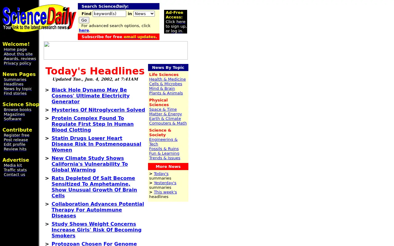 sciencedaily.com on June 5, 2002