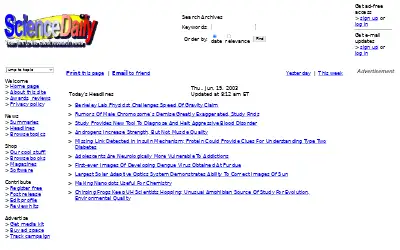 sciencedaily.com in 2003