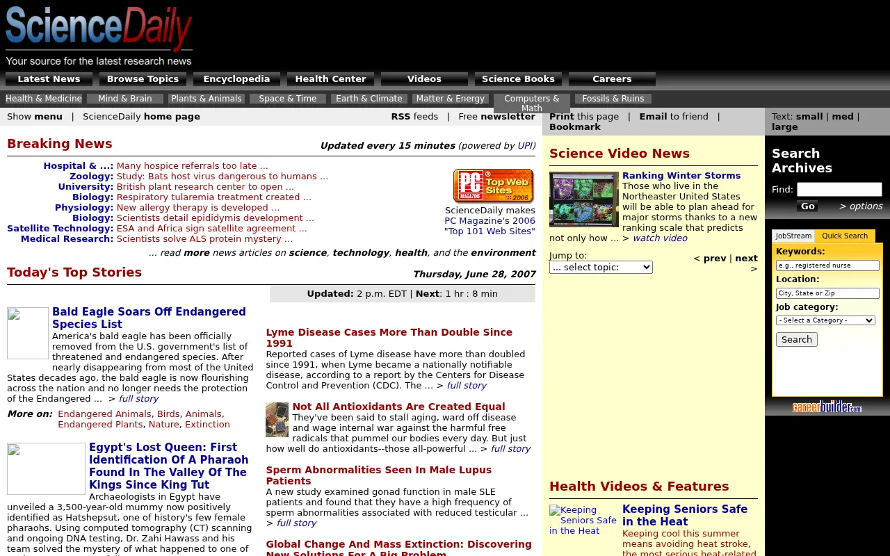 sciencedaily.com on June 28, 2007