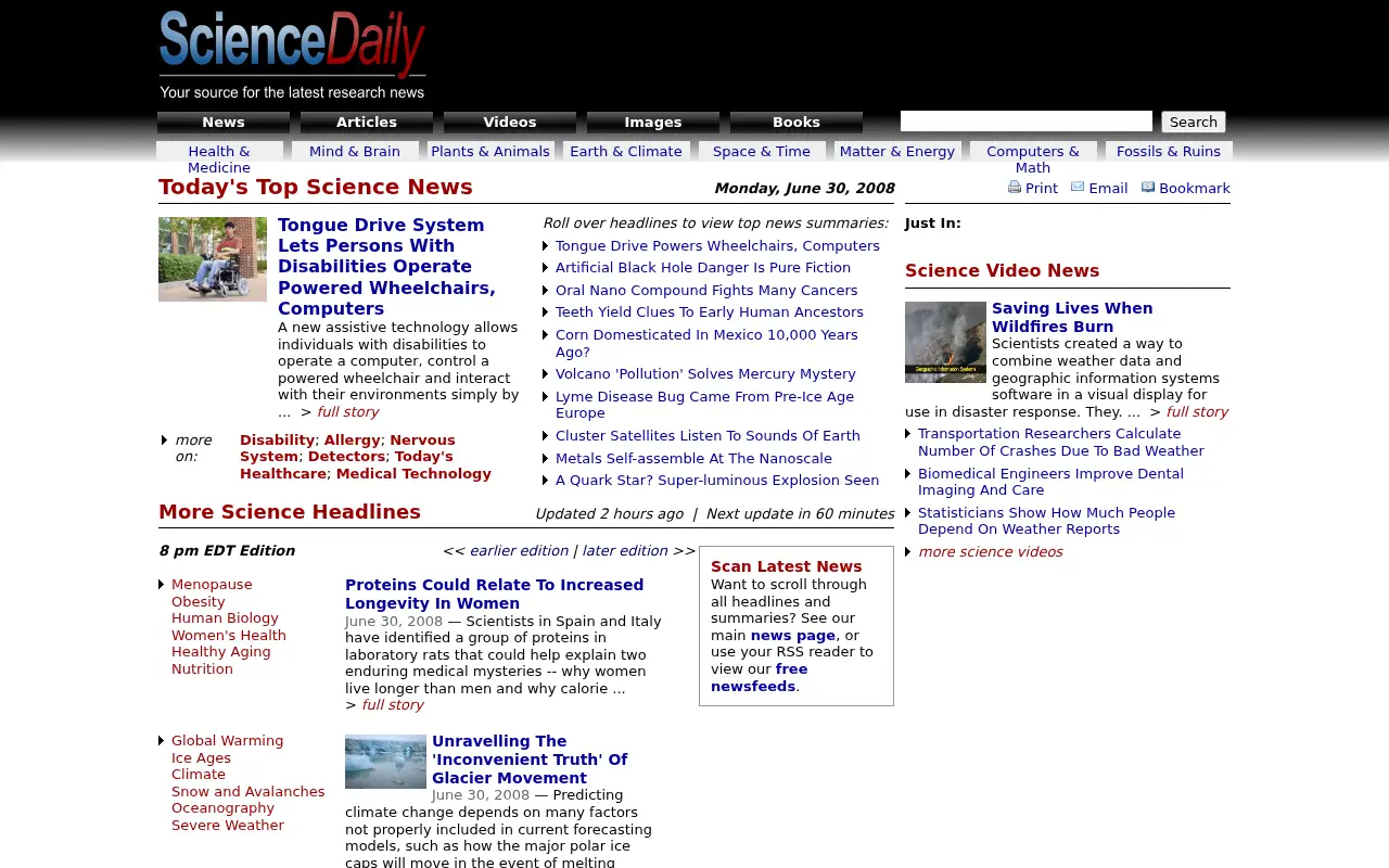 sciencedaily.com in 2008