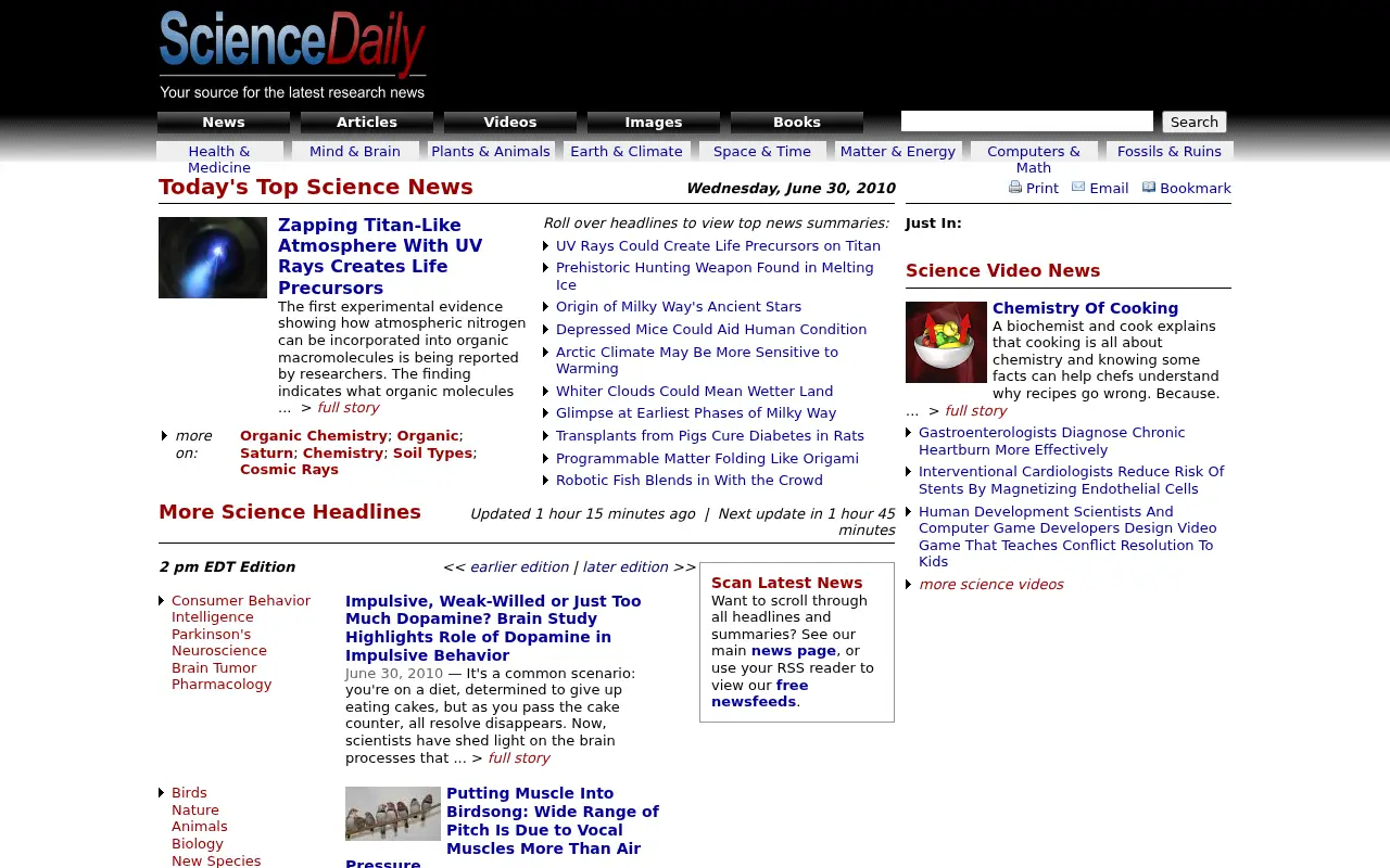 sciencedaily.com in 2010