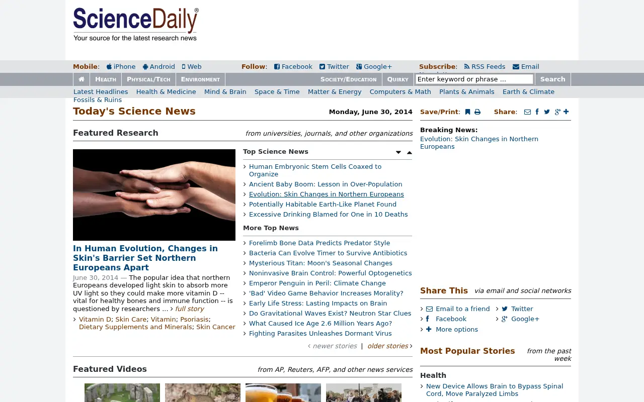 sciencedaily.com in 2014
