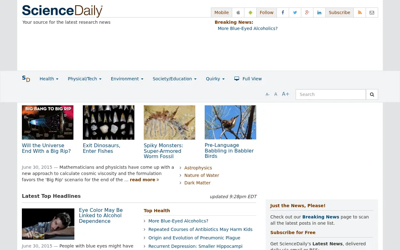 sciencedaily.com in 2015