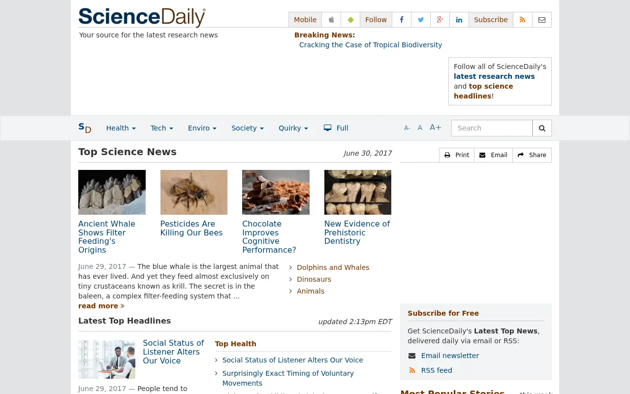 sciencedaily.com on June 30, 2017