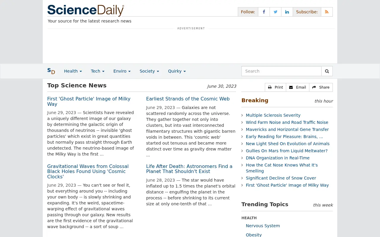 sciencedaily.com in 2023