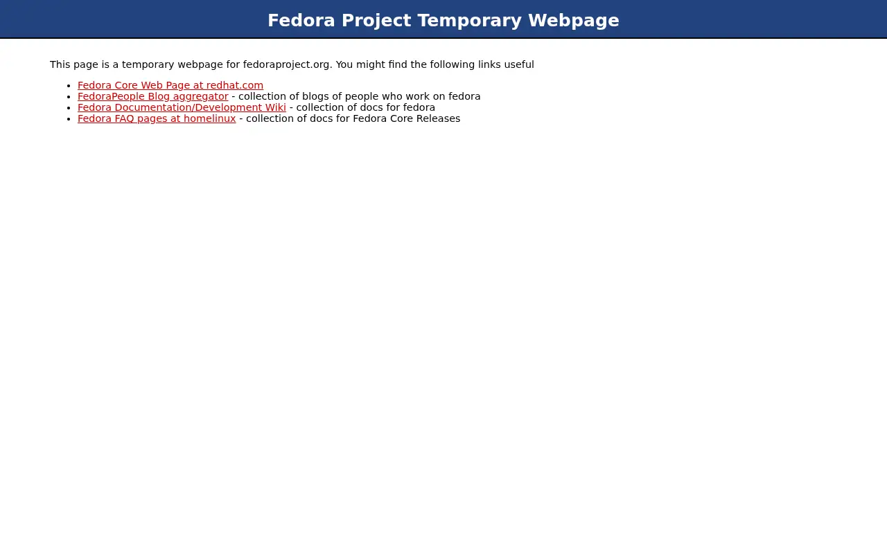 fedoraproject.org in 2004