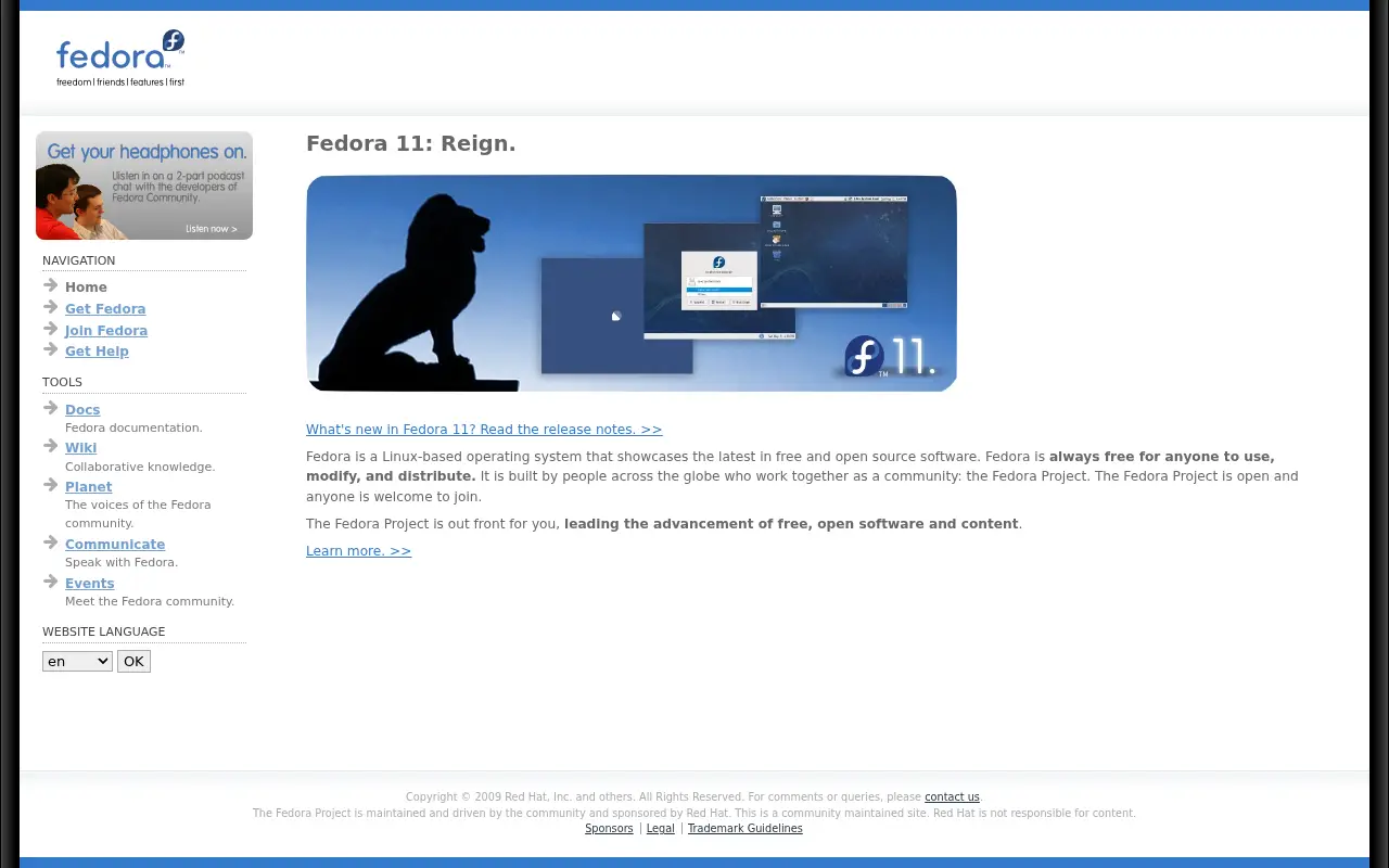 fedoraproject.org in 2009