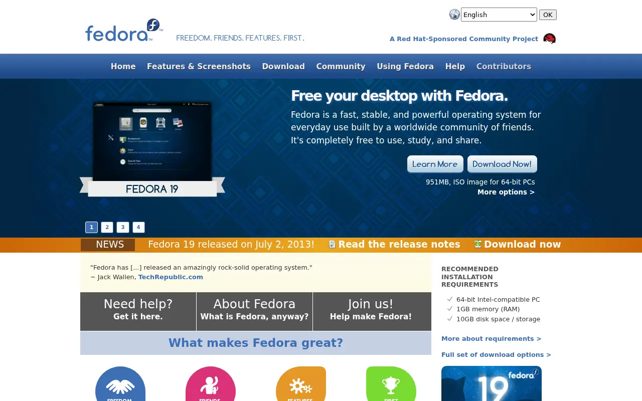 fedoraproject.org in 2013