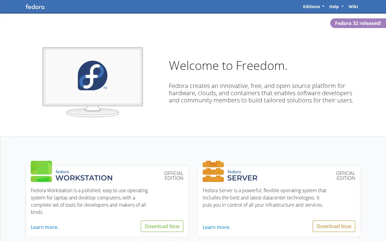 fedoraproject.org in 2020