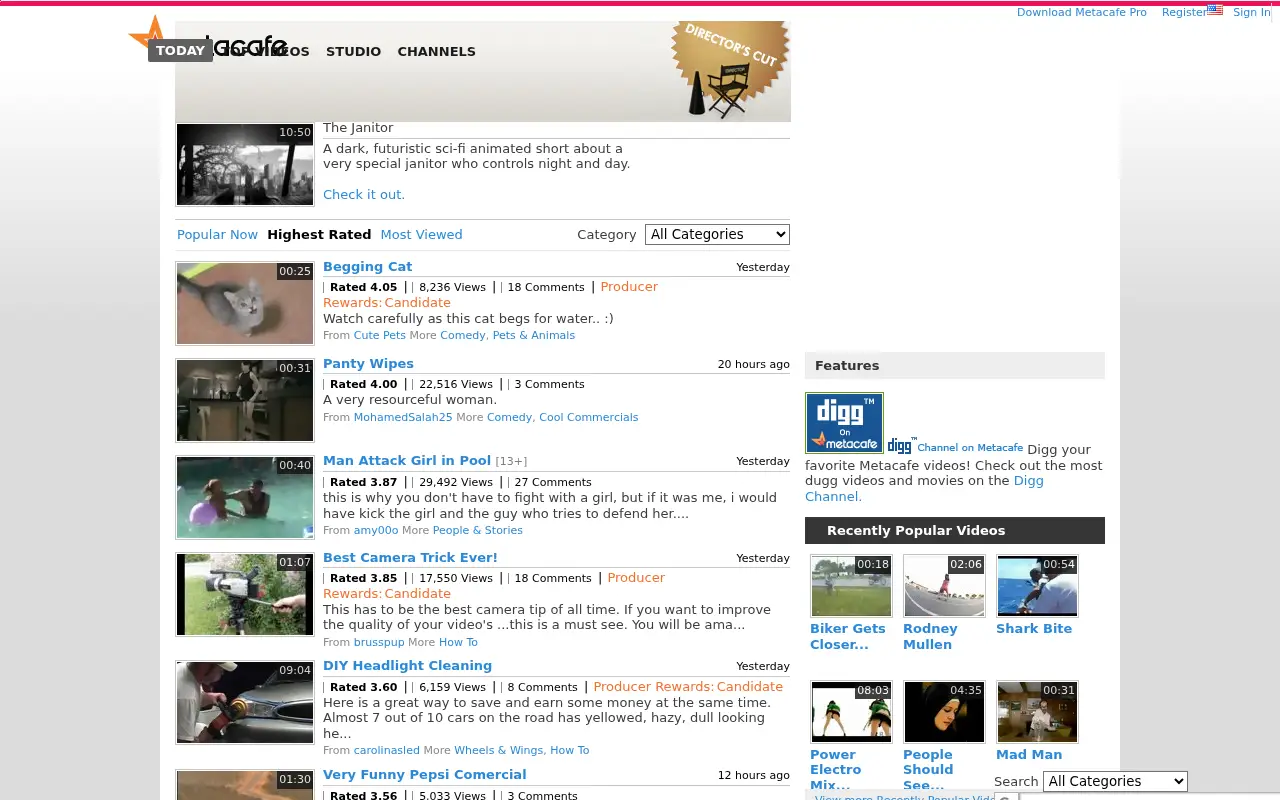 metacafe.com in 2008