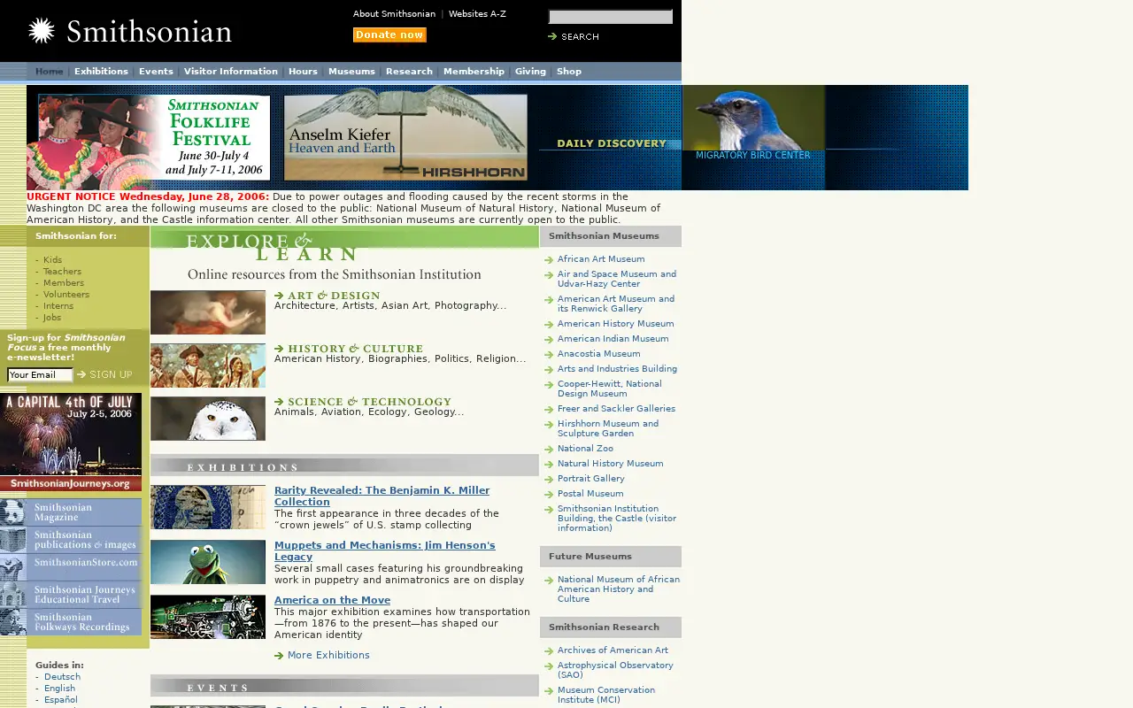 si.edu in 2006