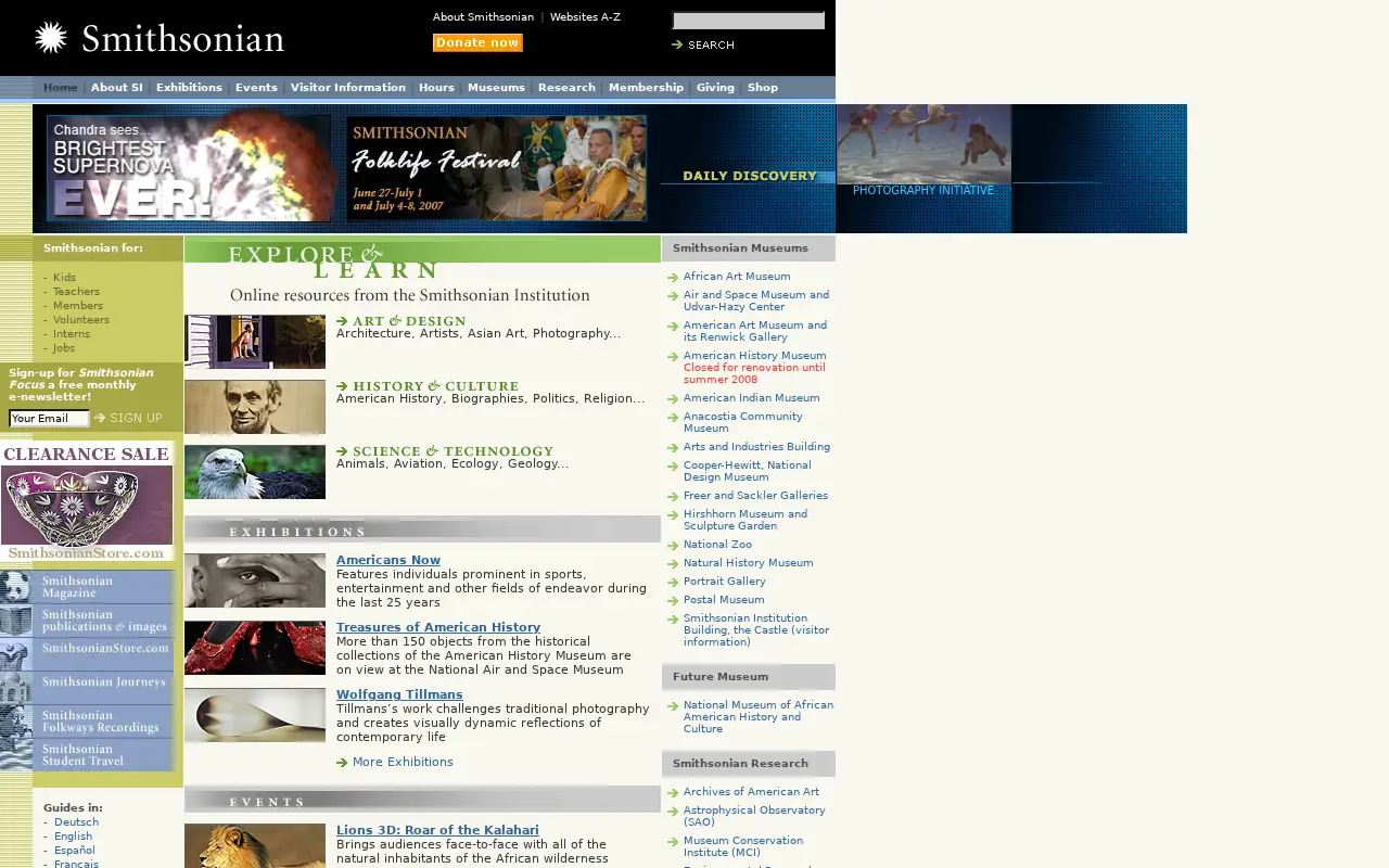si.edu in 2007
